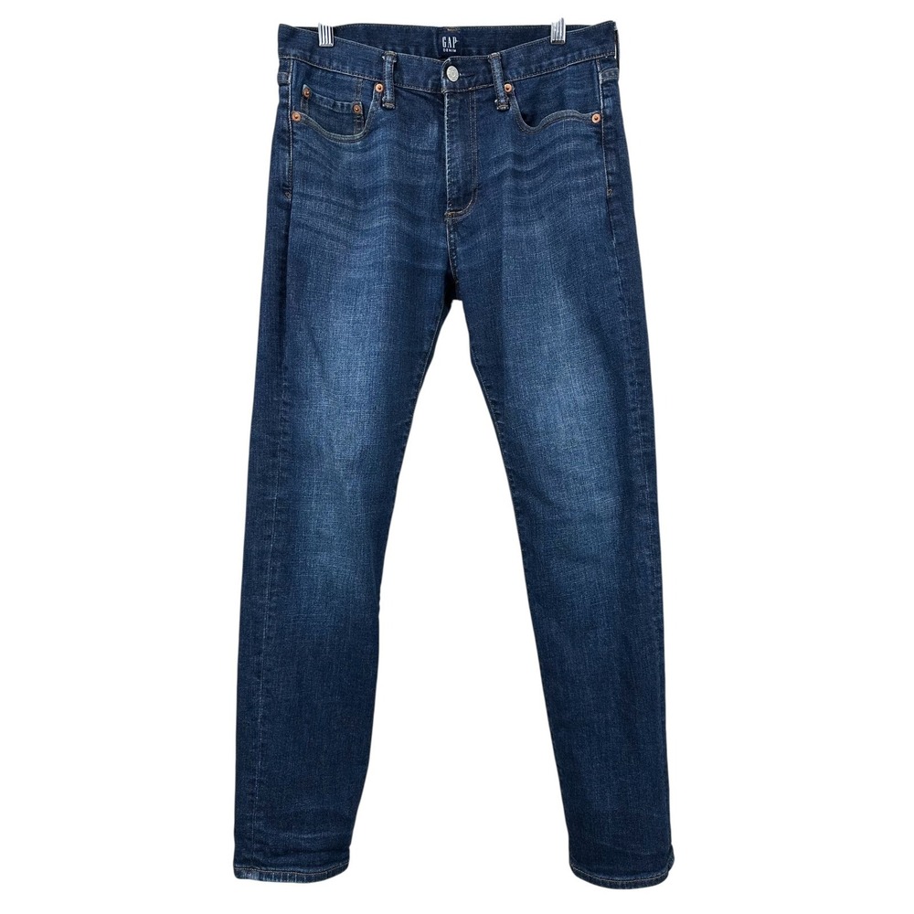 GAP DENIM 1969 Slim Straight Stretch Worn Dark 5-Pocket Denim Jeans Men's 30x30